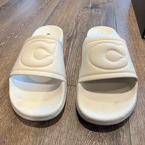 White coach Ulla rubber slides size 9